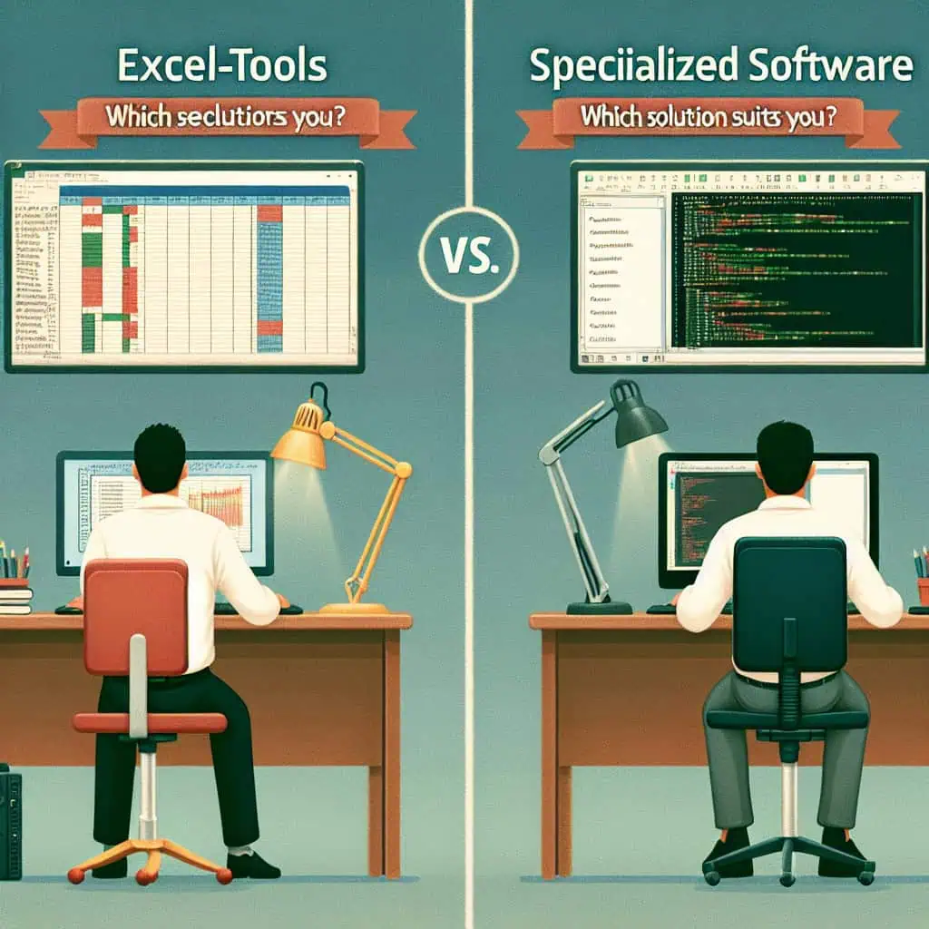 Excel tools vs. specialised software: Which solution is right for you? 8 Comparison of Excel tools and specialised software.